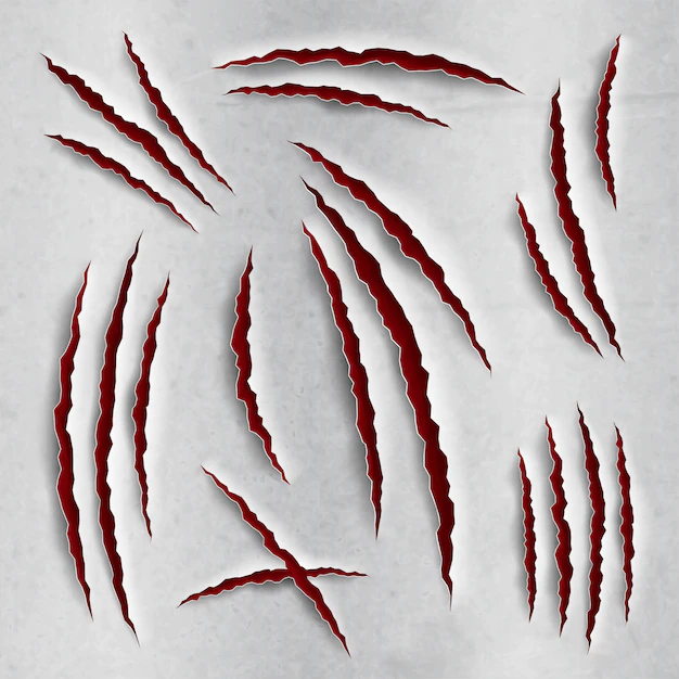 Free Vector | Claw scratches set