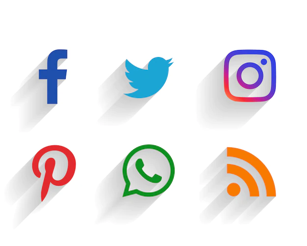 Free Vector | Clean set of social media logos
