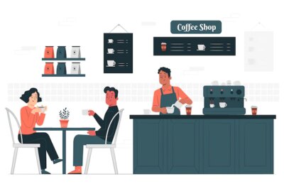 Free Vector | Coffee shop concept illustration