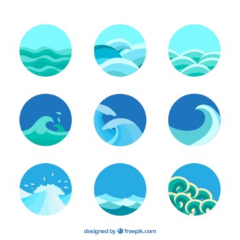 Free Vector | Collection of abstract waves