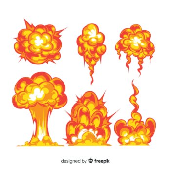 Free Vector | Collection of cartoon explosion effects