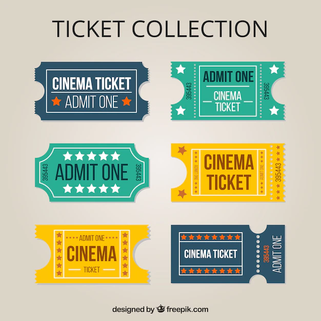 Free Vector | Collection of vintage movie tickets