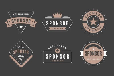 Free Vector | Collection of vintage sponsor badge