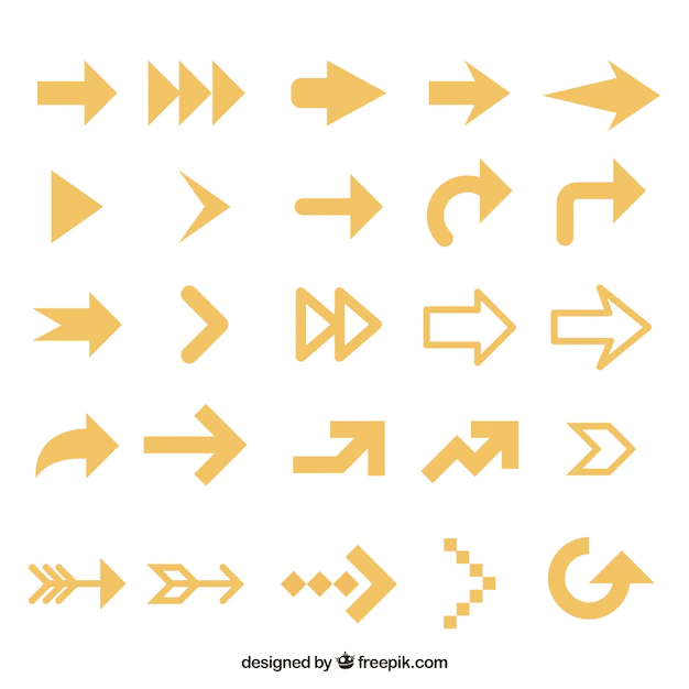 Free Vector | Collection of yellow arrows in flat design
