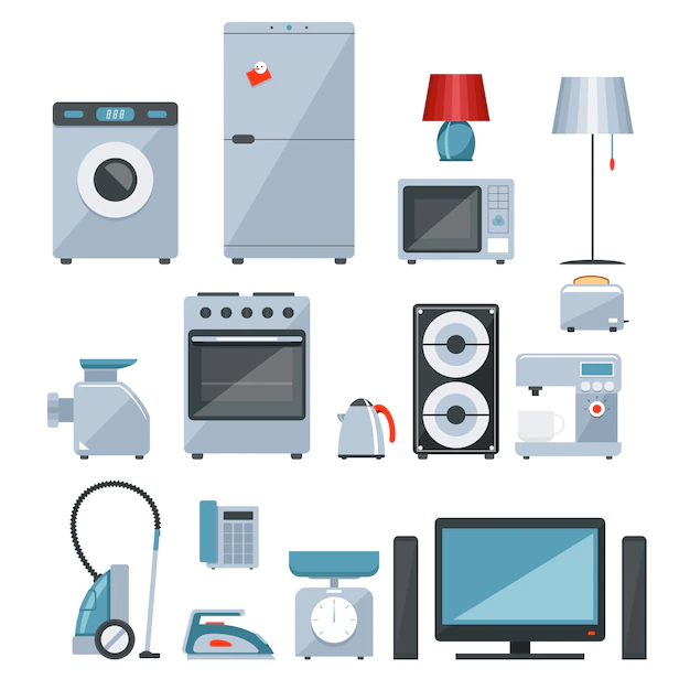 Free Vector | Colored icons of different types of home appliances