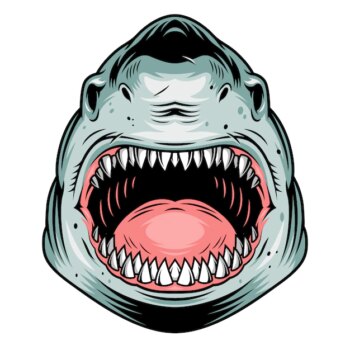 Free Vector | Colorful aggressive shark head concept