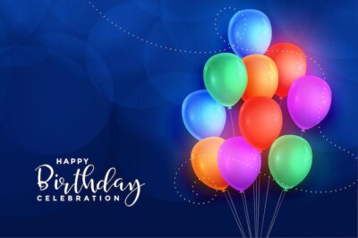 Free Vector | Colorful balloons happy birthday card