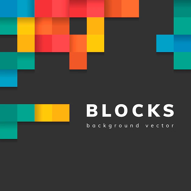Free Vector | Colorful blocks on blank black background vector