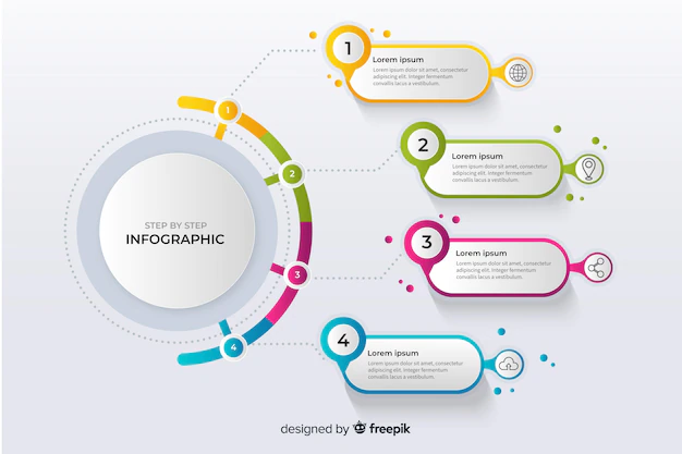 Free Vector | Colorful infographic steps flat design