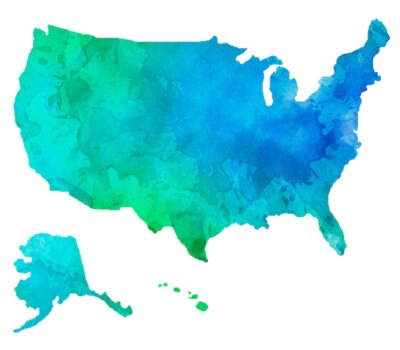 Free Vector | Colorful isolated united states of america in watercolor