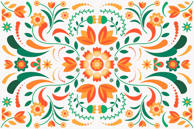 Free Vector | Colorful mexican background with many details