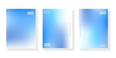 Free Vector | Colorful modern gradient covers blue template design set