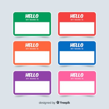Free Vector | Colorful name tag template collection