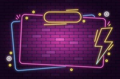 Free Vector | Colorful neon frame design