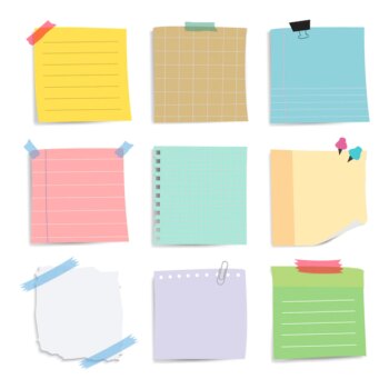 Free Vector | Colorful reminder paper notes vector set
