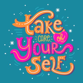 Free Vector | Colorful self love lettering