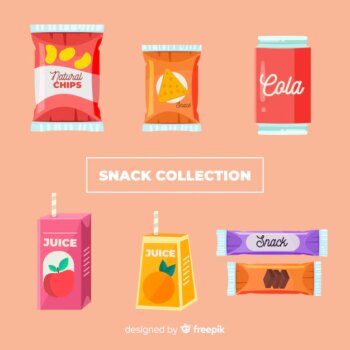Free Vector | Colorful snack collection with flat design