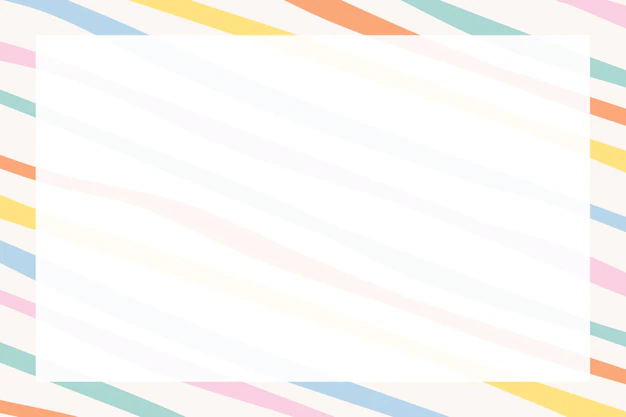 Free Vector | Colorful striped frame vector in cute pastel pattern