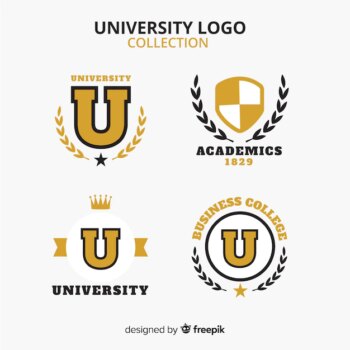 Free Vector | Colorful university logo collection with flat design
