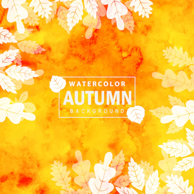 Free Vector | Colorful watercolor autumn background