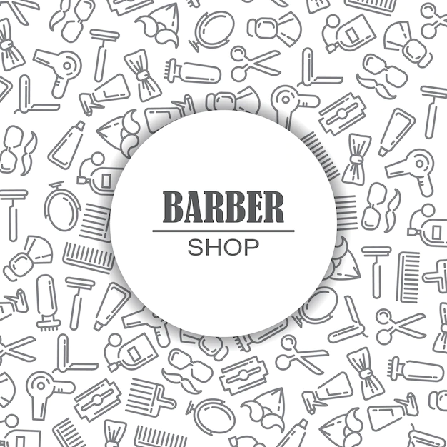 Free Vector | Composition of the set of icons for the barber shop.