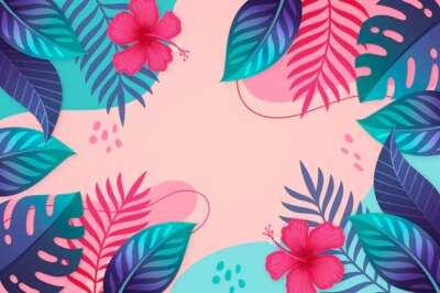 Free Vector | Copy space tropical leaves zoom background
