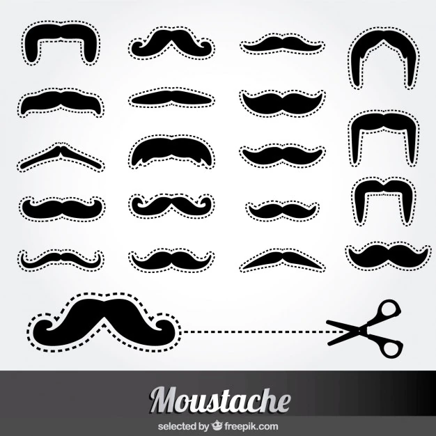 Free Vector | Cut out moustache icons