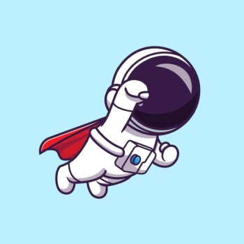 Free Vector | Cute astronaut super flying illustration