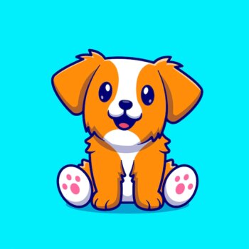 Free Vector | Cute dog sitting cartoon vector icon illustration animal nature icon concept isolated flat
