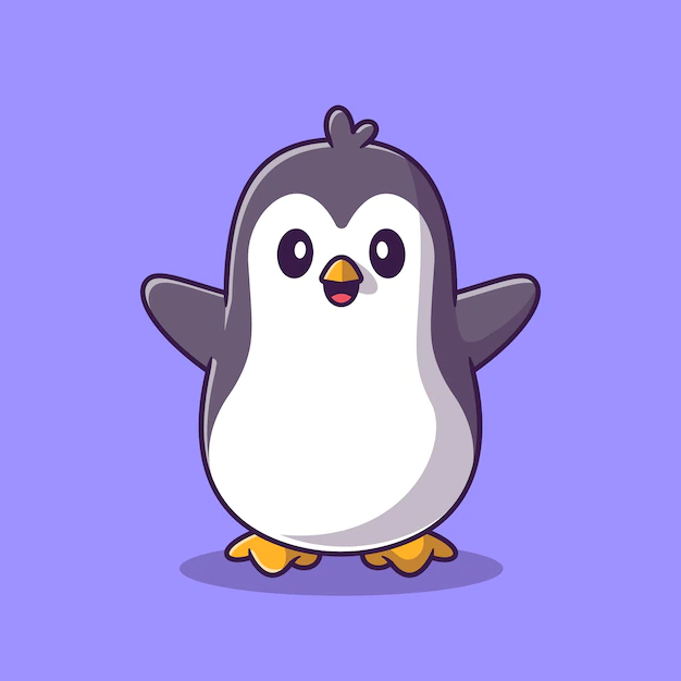 Free Vector | Cute happy penguin cartoon icon illustration. animal nature icon concept isolated  . flat cartoon style