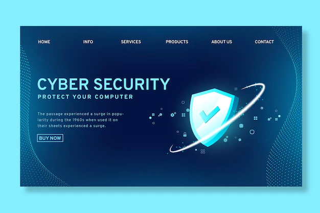 Free Vector | Cyber security landing page