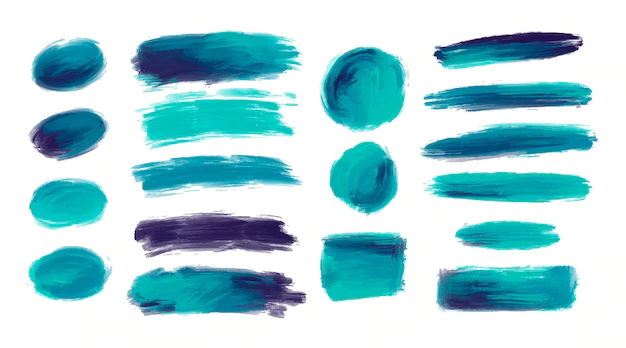 Free Vector | Decorative watercolor brush strokes shapes set