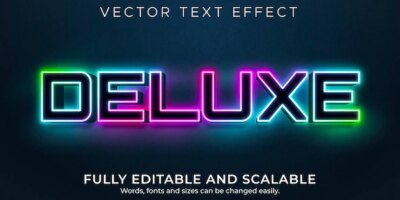 Free Vector | Deluce neon editable text effect, shiny and neon text style