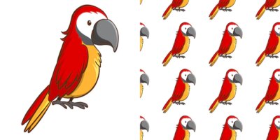 Free Vector | Design with seamless pattern red macaw