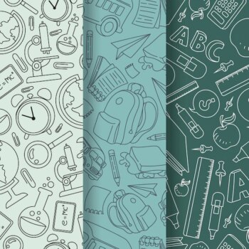 Free Vector | Detailed back to school pattern collection