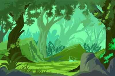 Free Vector | Detailed jungle background