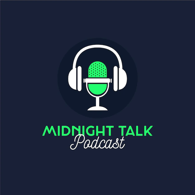 Free Vector | Detailed podcast logo midnight talk