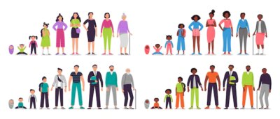 Free Vector | Different ages people characters