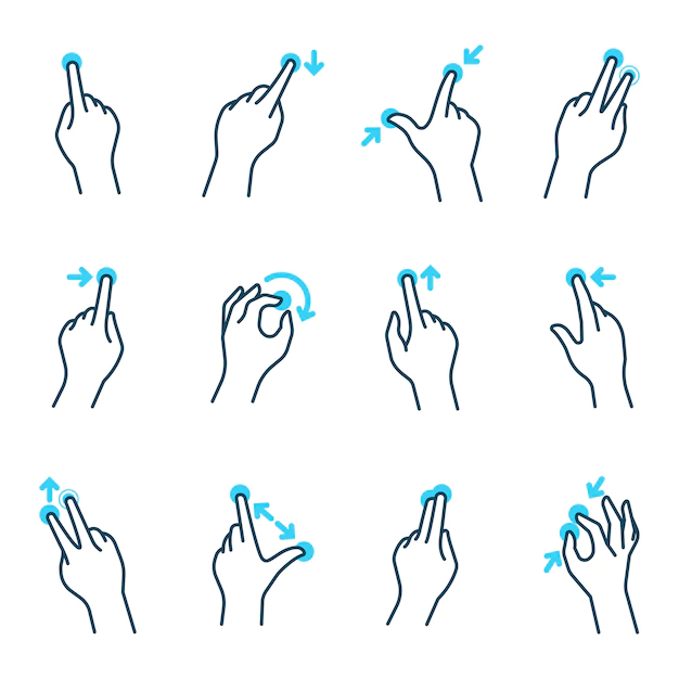Free Vector | Different phone hand gestures set