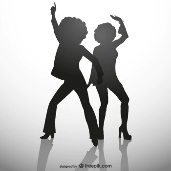 Free Vector | Disco party girl silhouettes