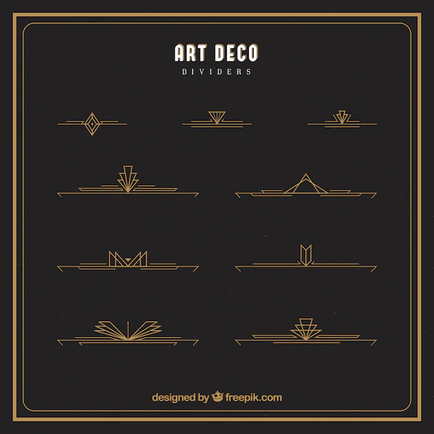 Free Vector | Dividers collection in art deco style