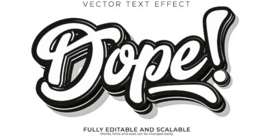 Free Vector | Dope brush text effect editable modern lettering typography font style
