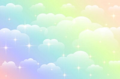 Free Vector | Dreamy rainbow color beautiful clouds background