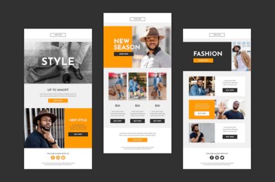 Free Vector | Ecommerce email templates with photo