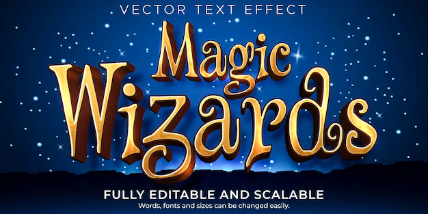 Free Vector | Editable text effect, magic wizard text style