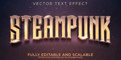 Free Vector | Editable text effect, steampunk vintage text style
