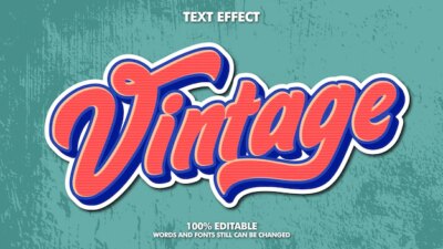 Free Vector | Editable vintage retro text