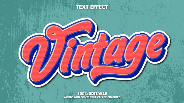 Free Vector | Editable vintage retro text