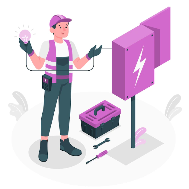 Free Vector | Electrician concept illustration