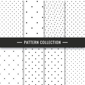 Free Vector | Elegant black and white seamless pattern set